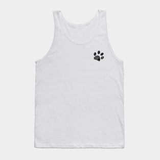 Black doodle paw print Tank Top